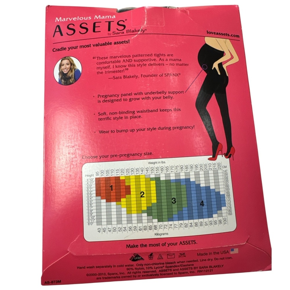 Sara Blakely Marvelous Mama Maternity Terrific Tights Black Sz 4 Shaping Support